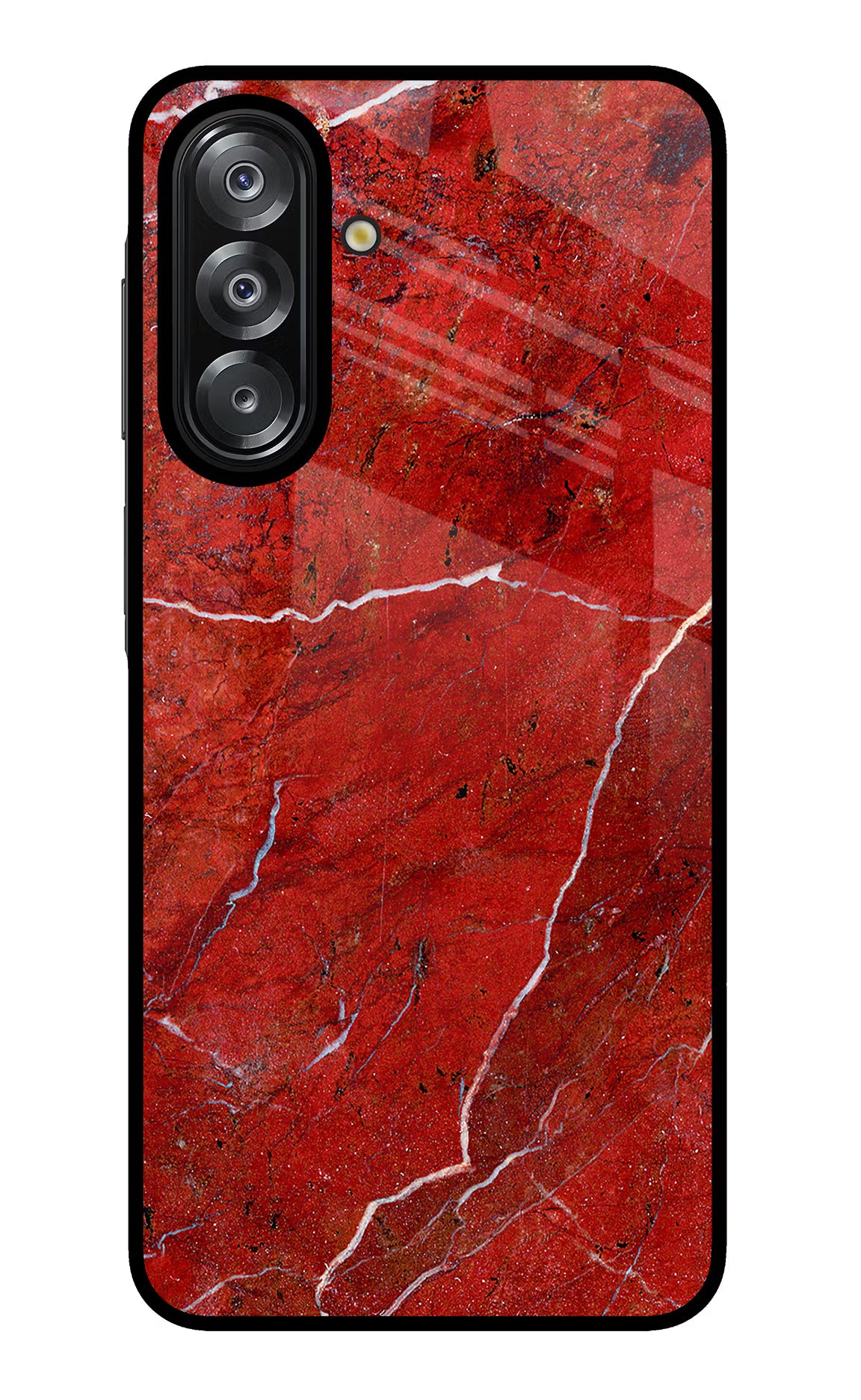 Red Marble Design Samsung A26 Glass Case Back Cover by Casekaro