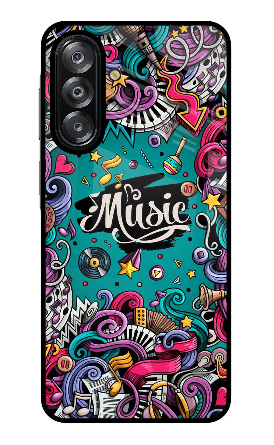 Music Graffiti Samsung A26 Back Cover, Glass case