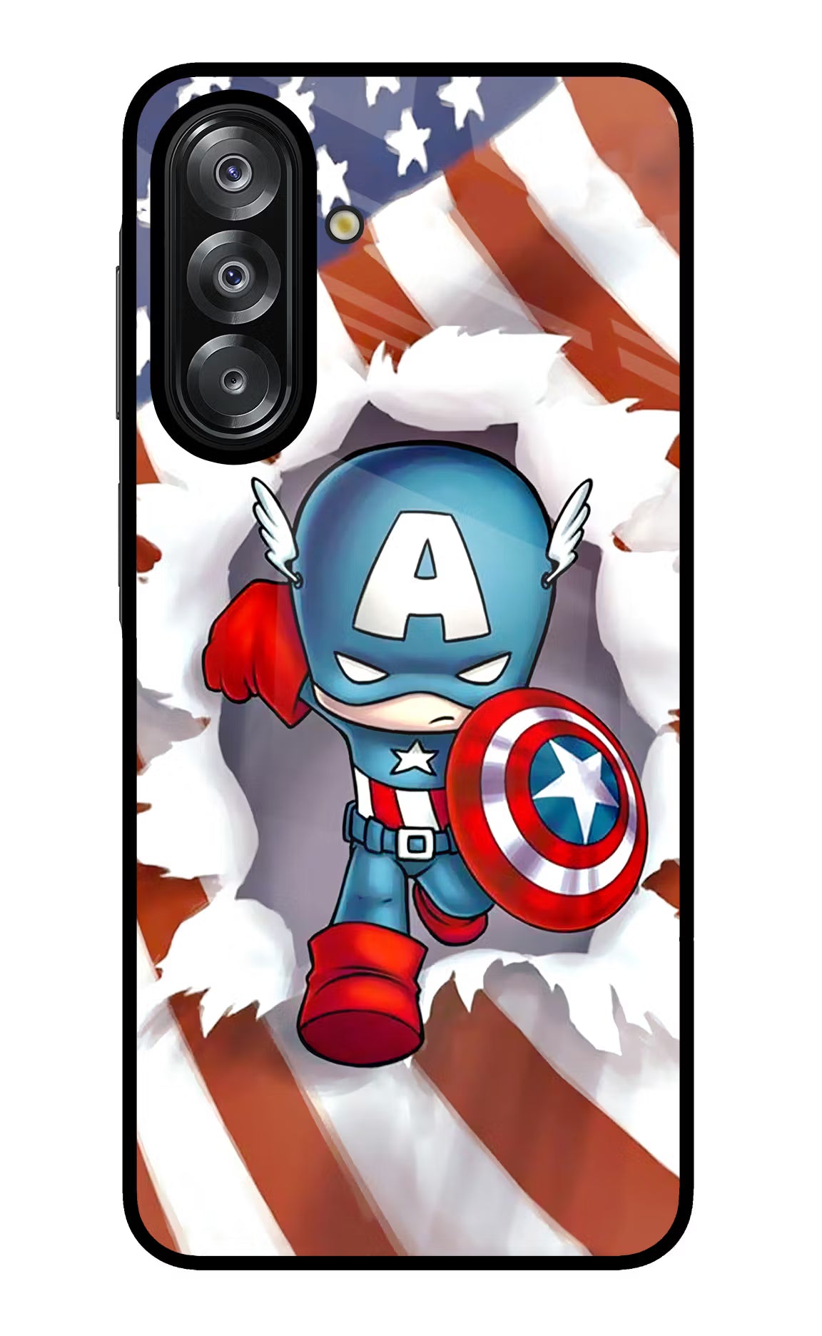 Captain America Samsung A26 Glass Case Back Cover by Casekaro