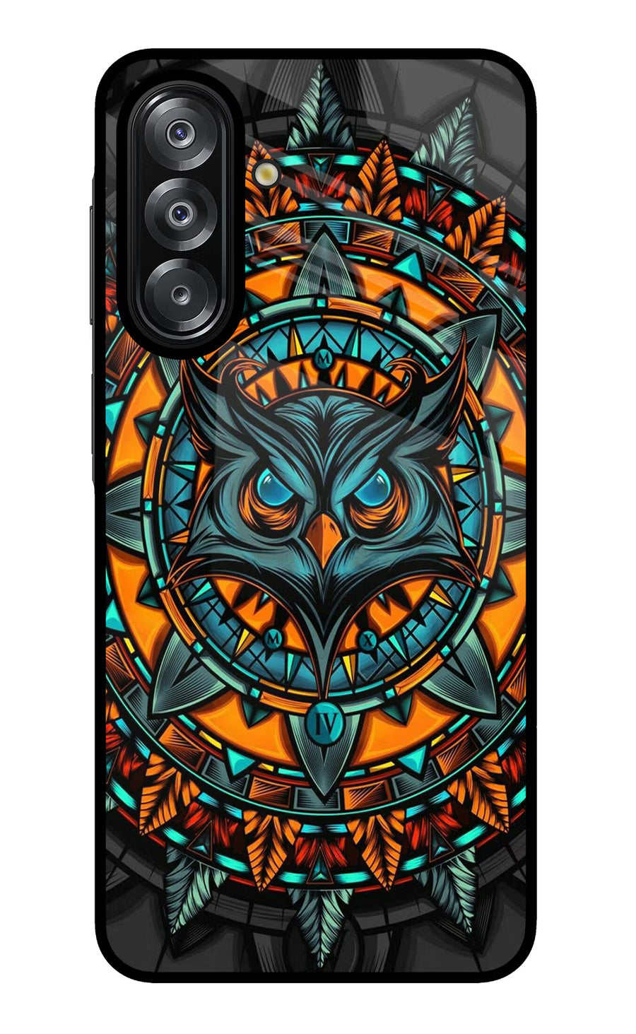 Angry Owl Art Samsung A26 Back Cover, Glass case