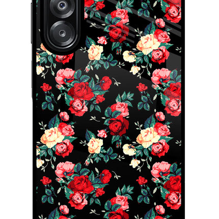 Rose Pattern Samsung A26 Glass Case Back Cover by Casekaro