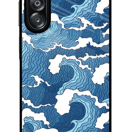 Blue Waves Samsung A26 Glass Case Back Cover by Casekaro