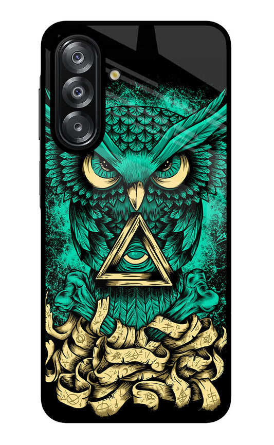 Green Owl Samsung A26 Glass Case