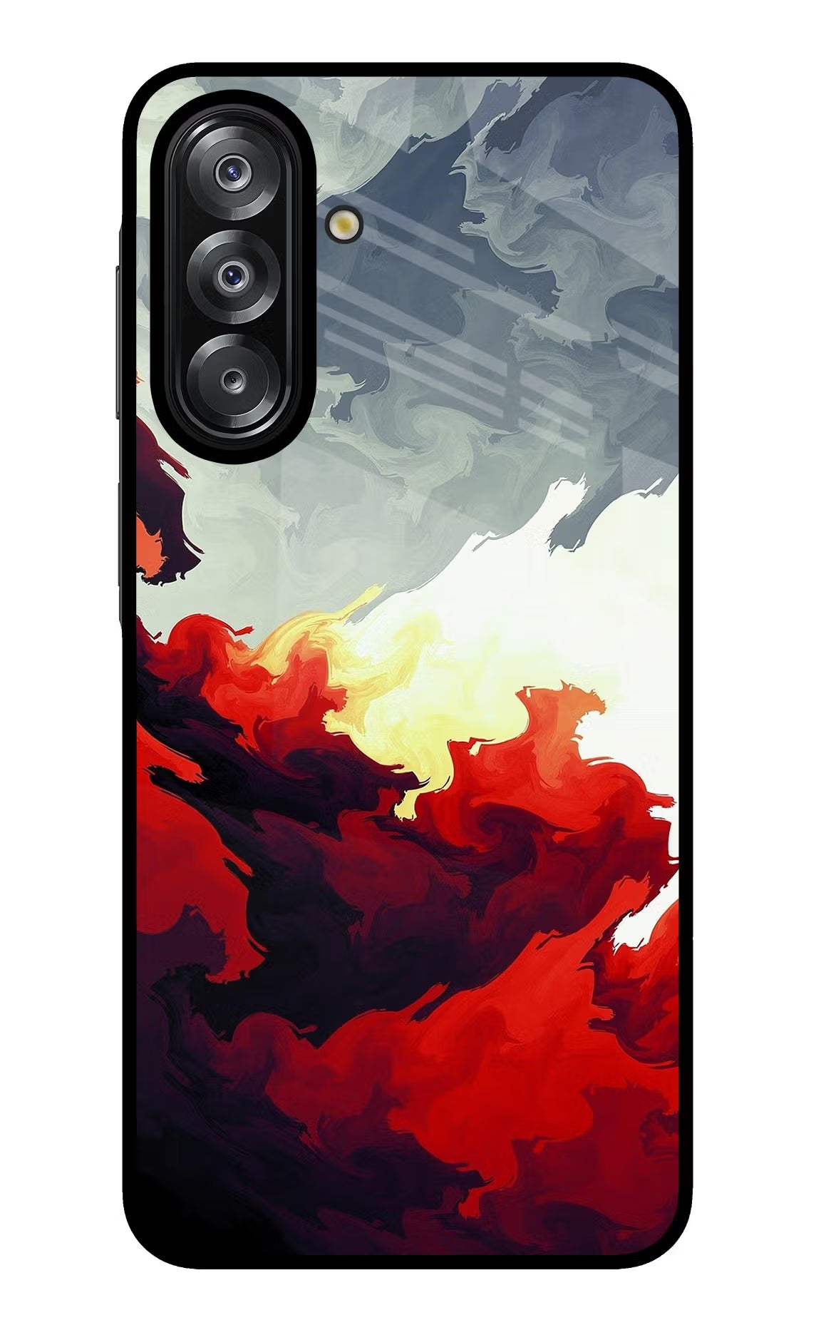 Fire Cloud Samsung A26 Glass Case Back Cover by Casekaro