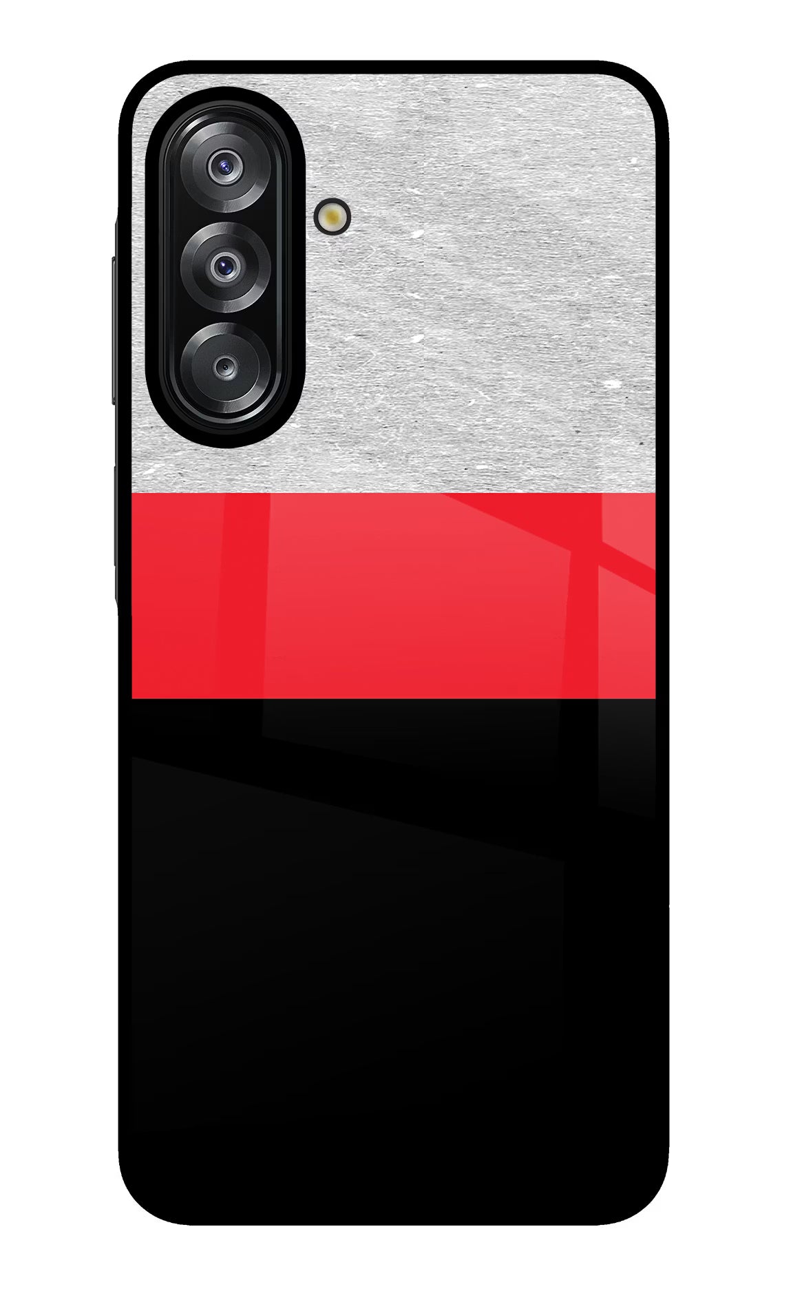 Tri Color Pattern Samsung A26 Glass Case Back Cover by Casekaro