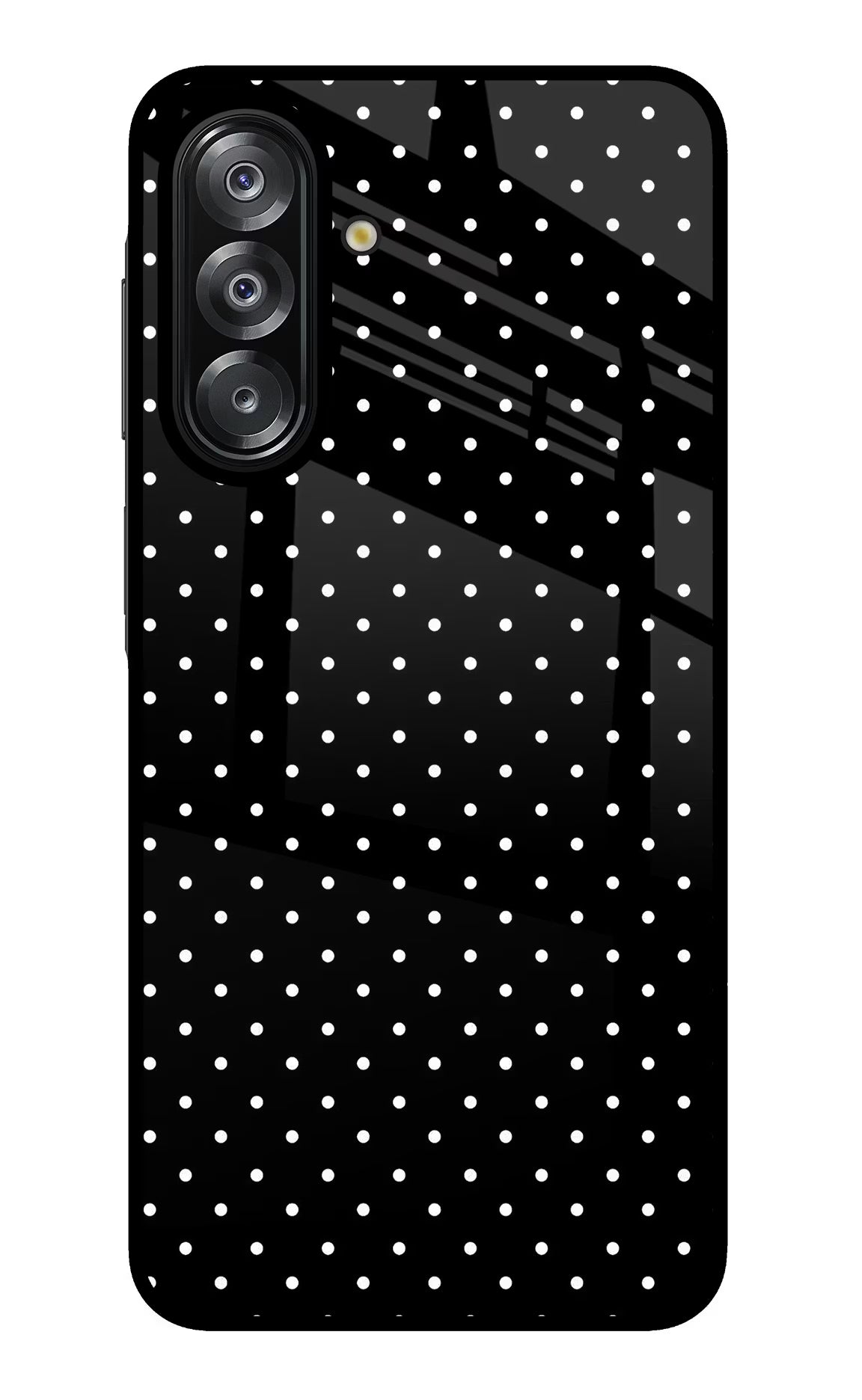White Dots Samsung A26 Glass Case Back Cover by Casekaro