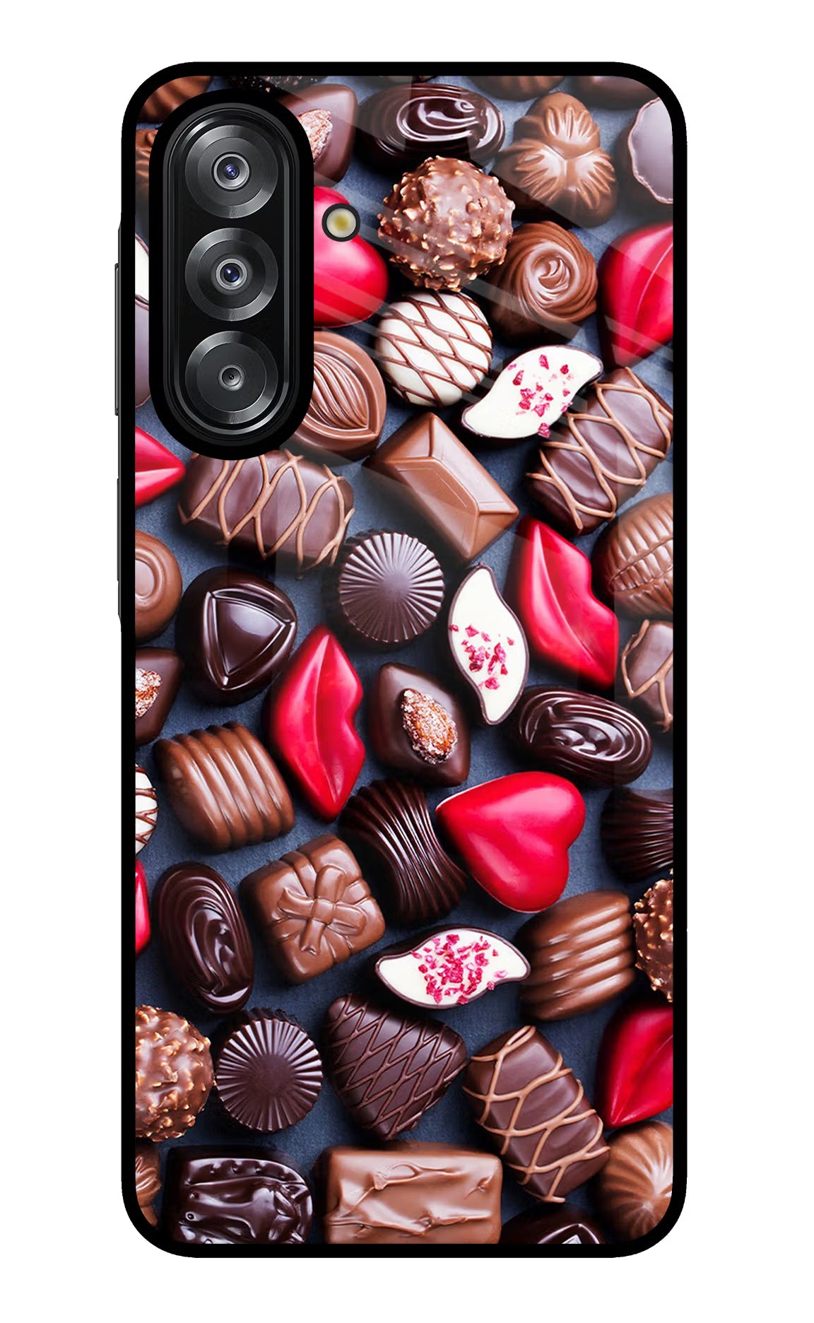 Chocolates Samsung A26 Glass Case Back Cover by Casekaro