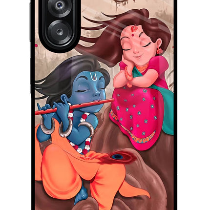 Radhe Krishna Samsung A26 Glass Case Back Cover by Casekaro