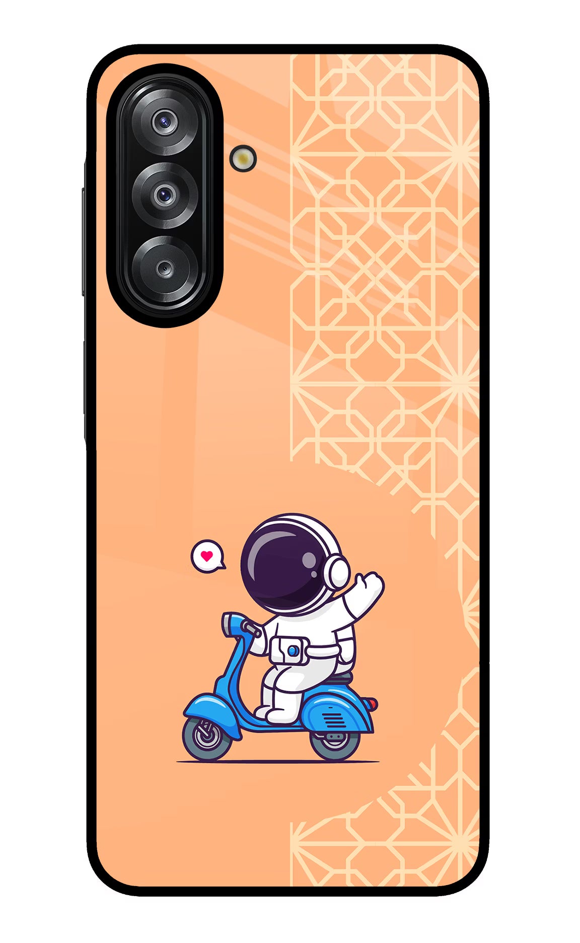 Cute Astronaut Riding Samsung A26 Glass Case Back Cover by Casekaro