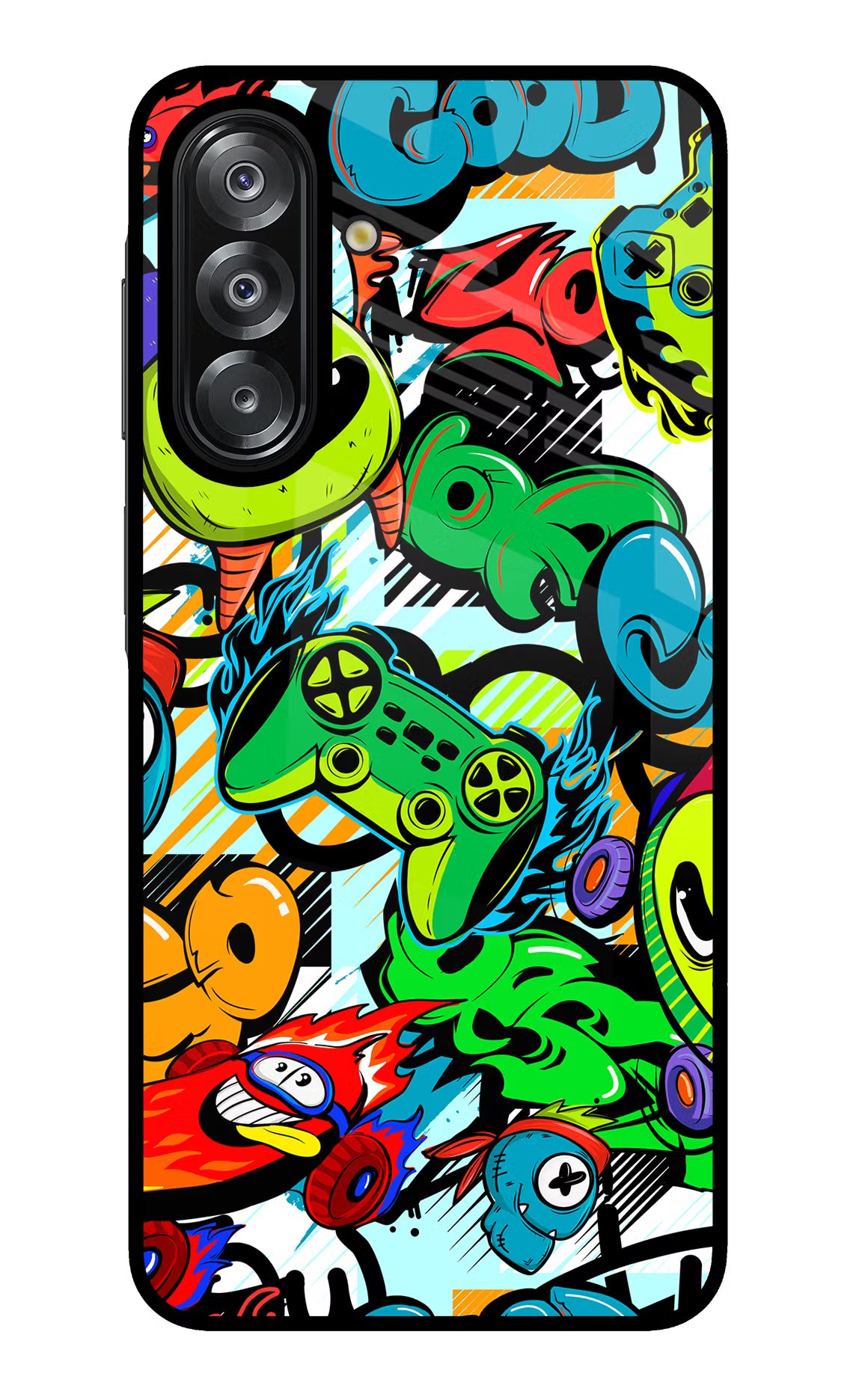 Game Doodle Samsung A26 Glass Case Back Cover by Casekaro