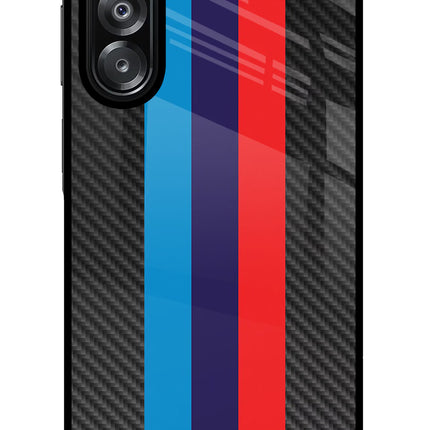 BMW Stripes Pattern Samsung A26 Glass Case Back Cover by Casekaro