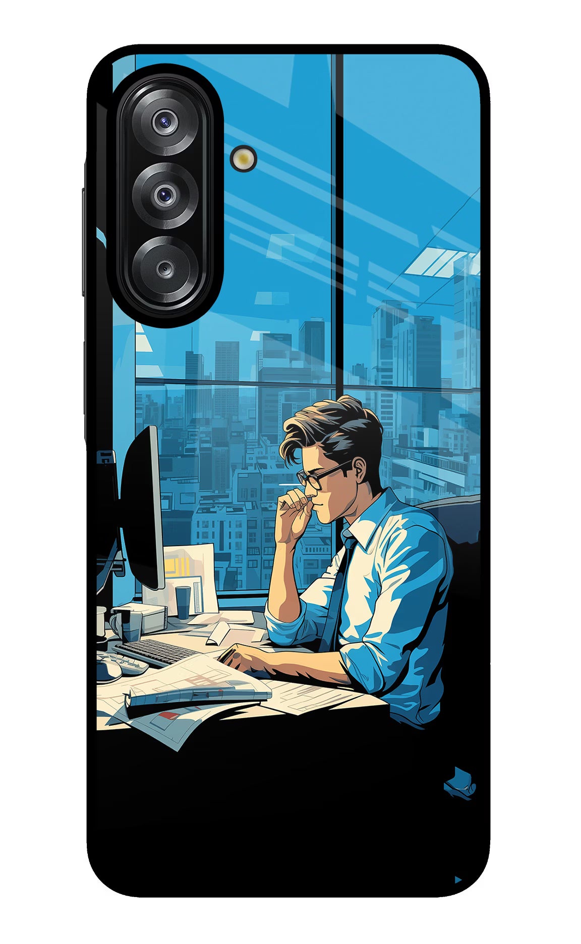 Focused Hustler (AI Generated) Samsung A26 Glass Case Back Cover by Casekaro