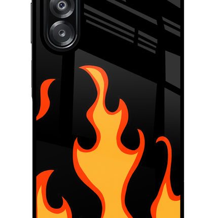 Fired Up – Black Samsung A26 Glass Case Back Cover by Casekaro