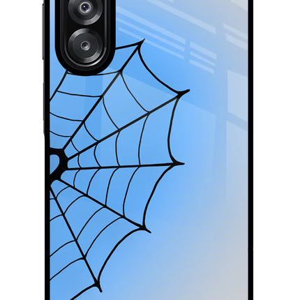 Blue Web Samsung A26 Glass Case Back Cover by Casekaro