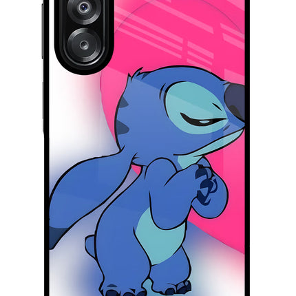 Stitch Hug Samsung A26 Glass Case Back Cover by Casekaro