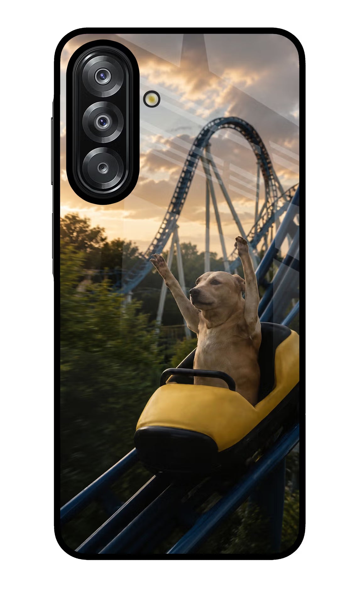 Rollercoaster Dog Samsung A26 Glass Case