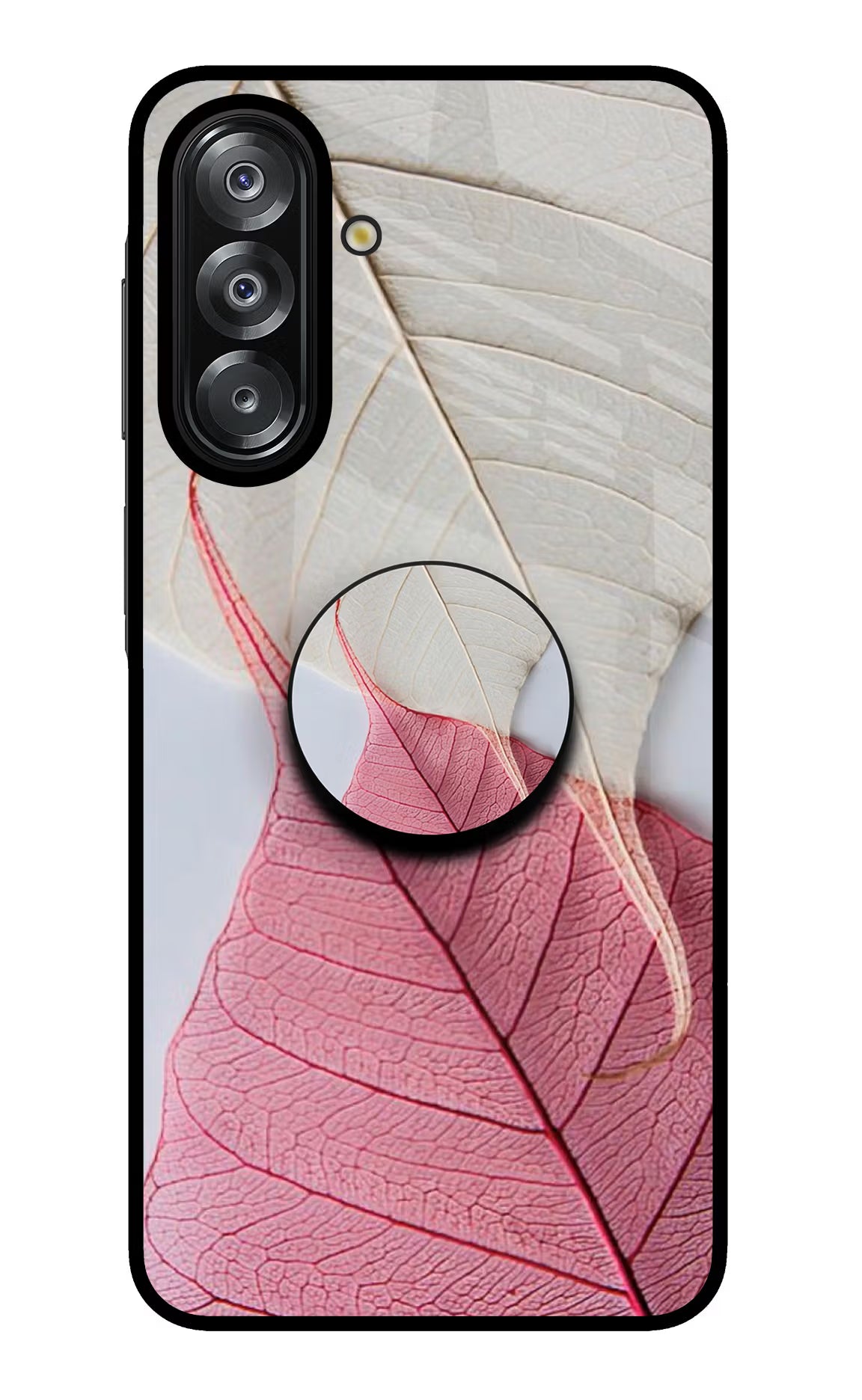 White Pink Leaf Samsung A26 Pop Case by Casekaro