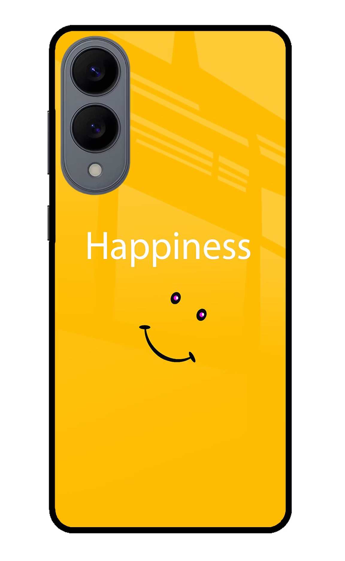 Happiness With Smiley Samsung S25 Edge Glass Case Back Cover by Casekaro