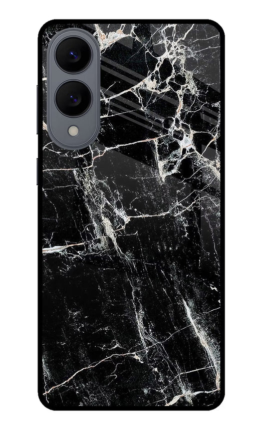Black Marble Texture Samsung S25 Edge Glass Case