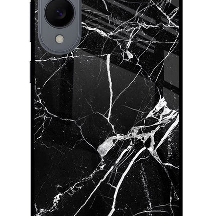Black Marble Pattern Samsung S25 Edge Glass Case