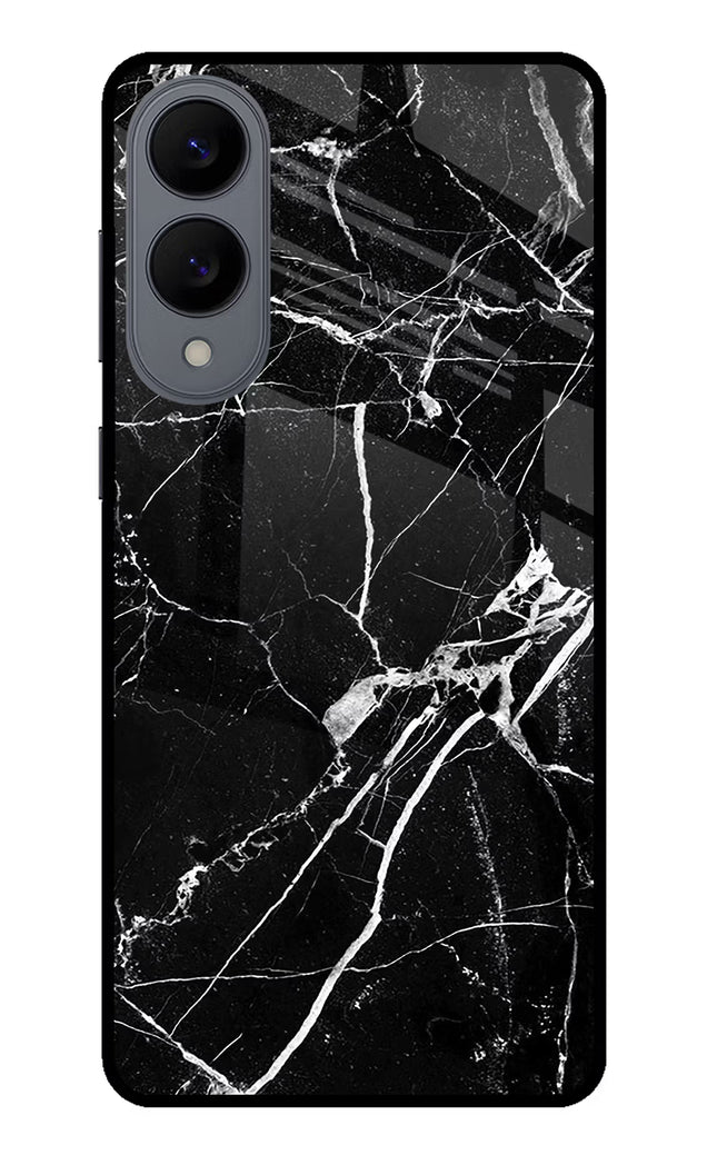 Black Marble Pattern Samsung S25 Edge Glass Case