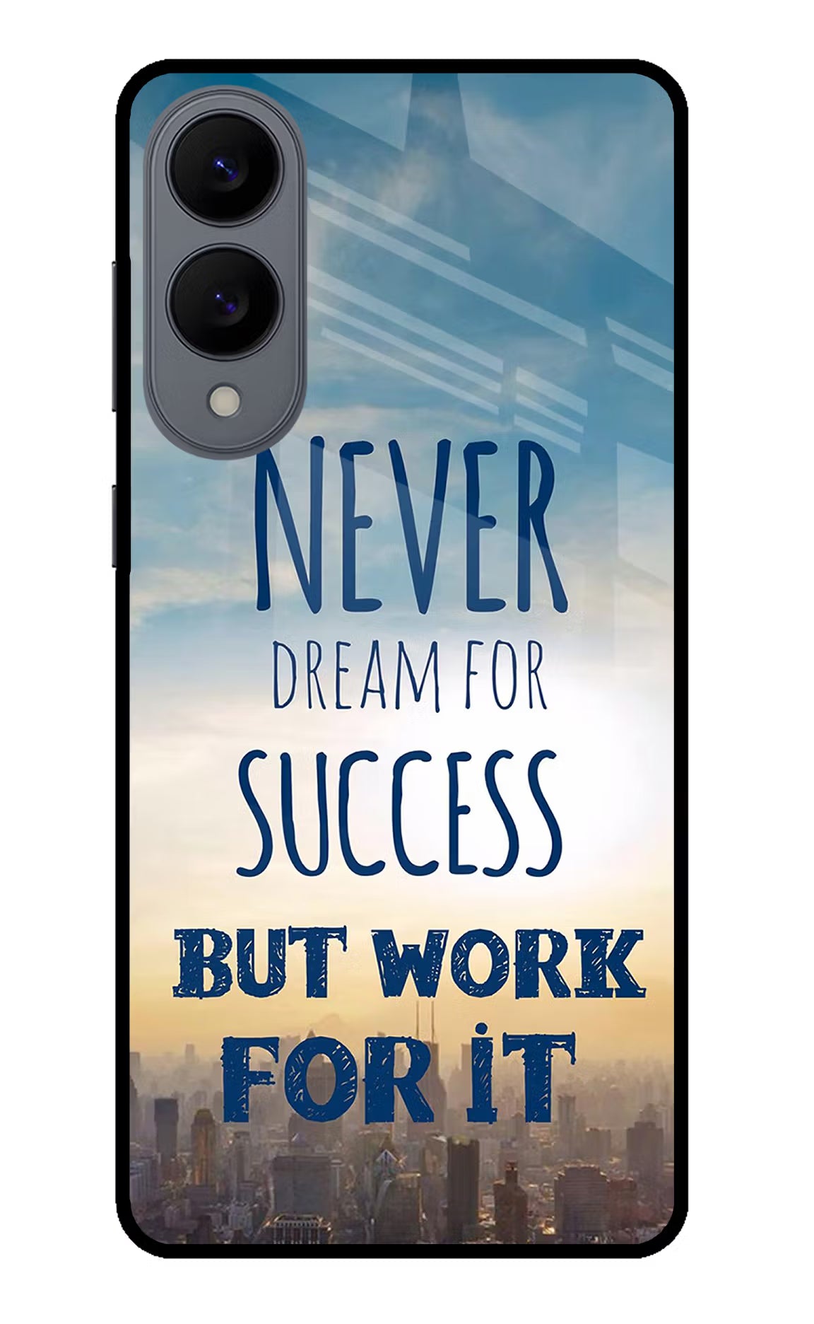 Never Dream For Success But Work For It Samsung S25 Edge Glass Case Back Cover by Casekaro
