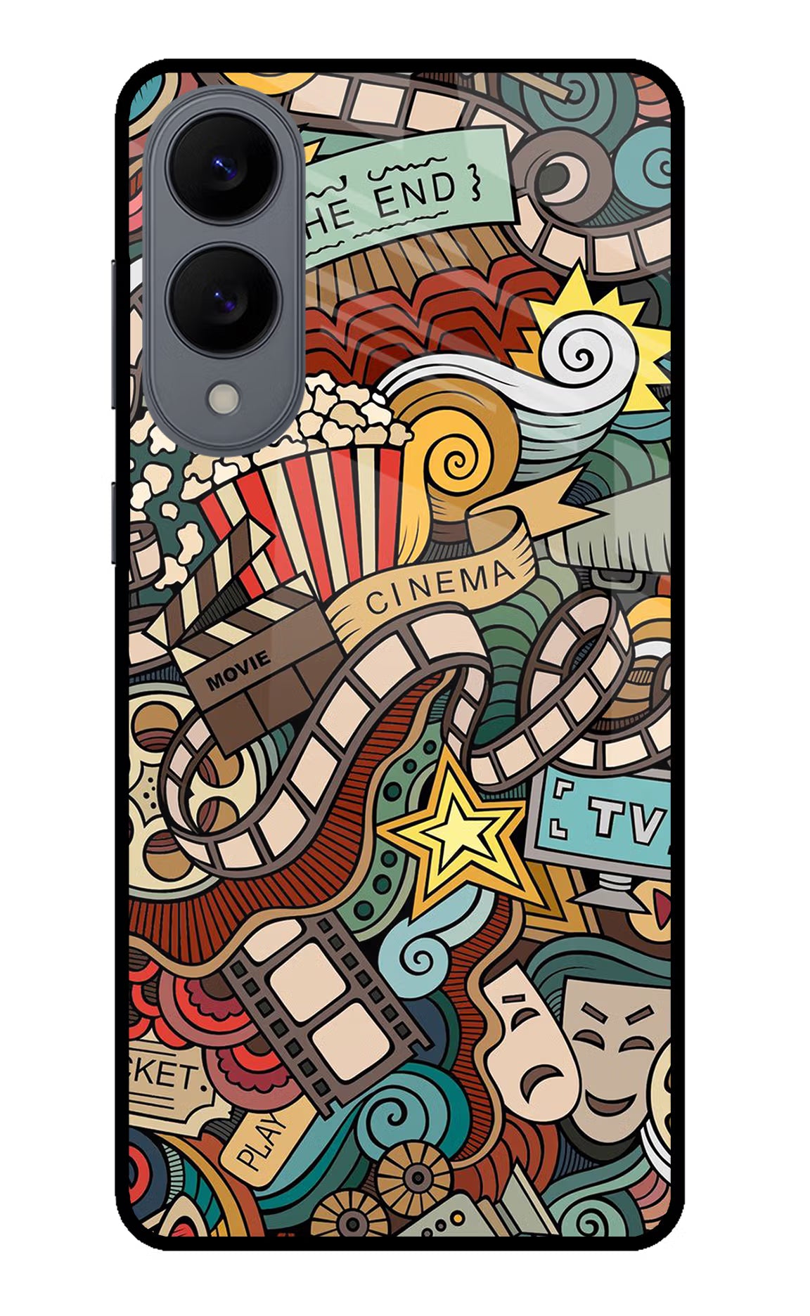 Cinema Abstract Samsung S25 Edge Glass Case Back Cover by Casekaro