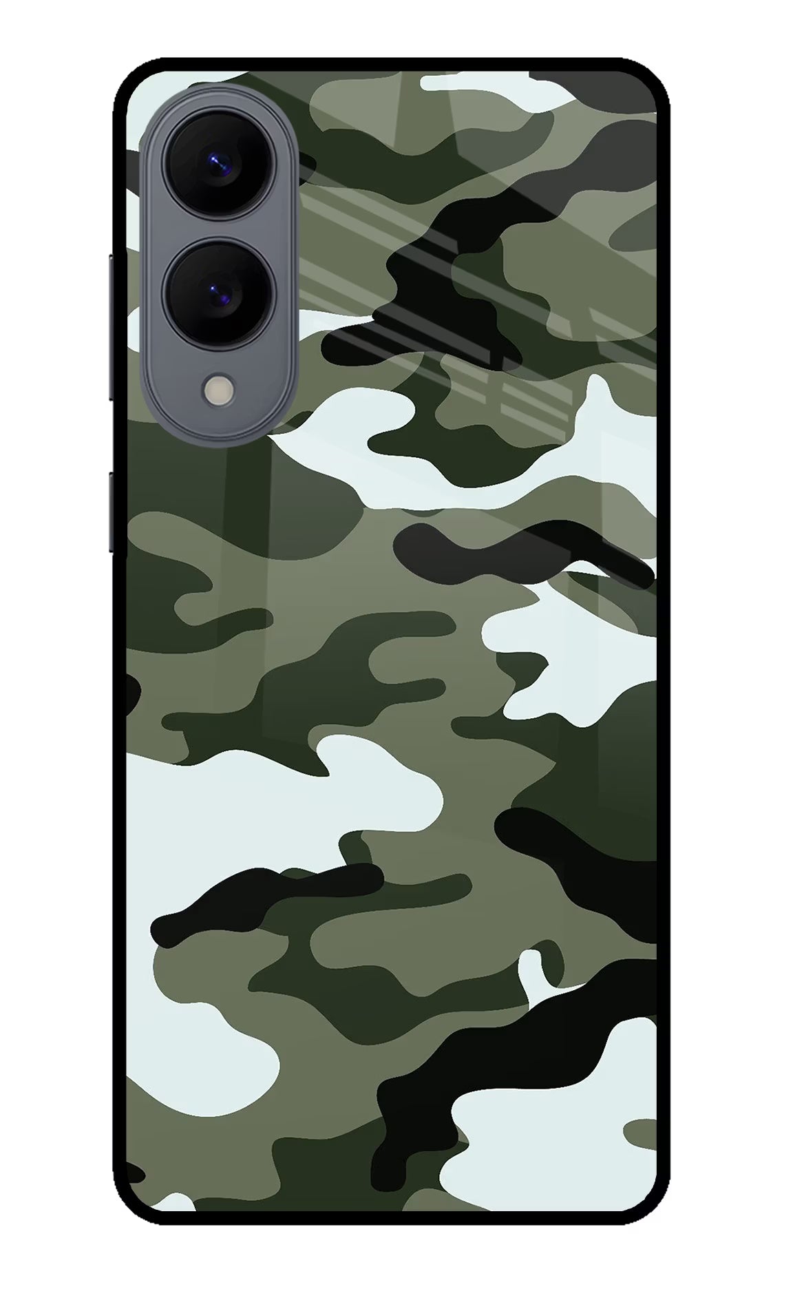 Camouflage Samsung S25 Edge Glass Case Back Cover by Casekaro