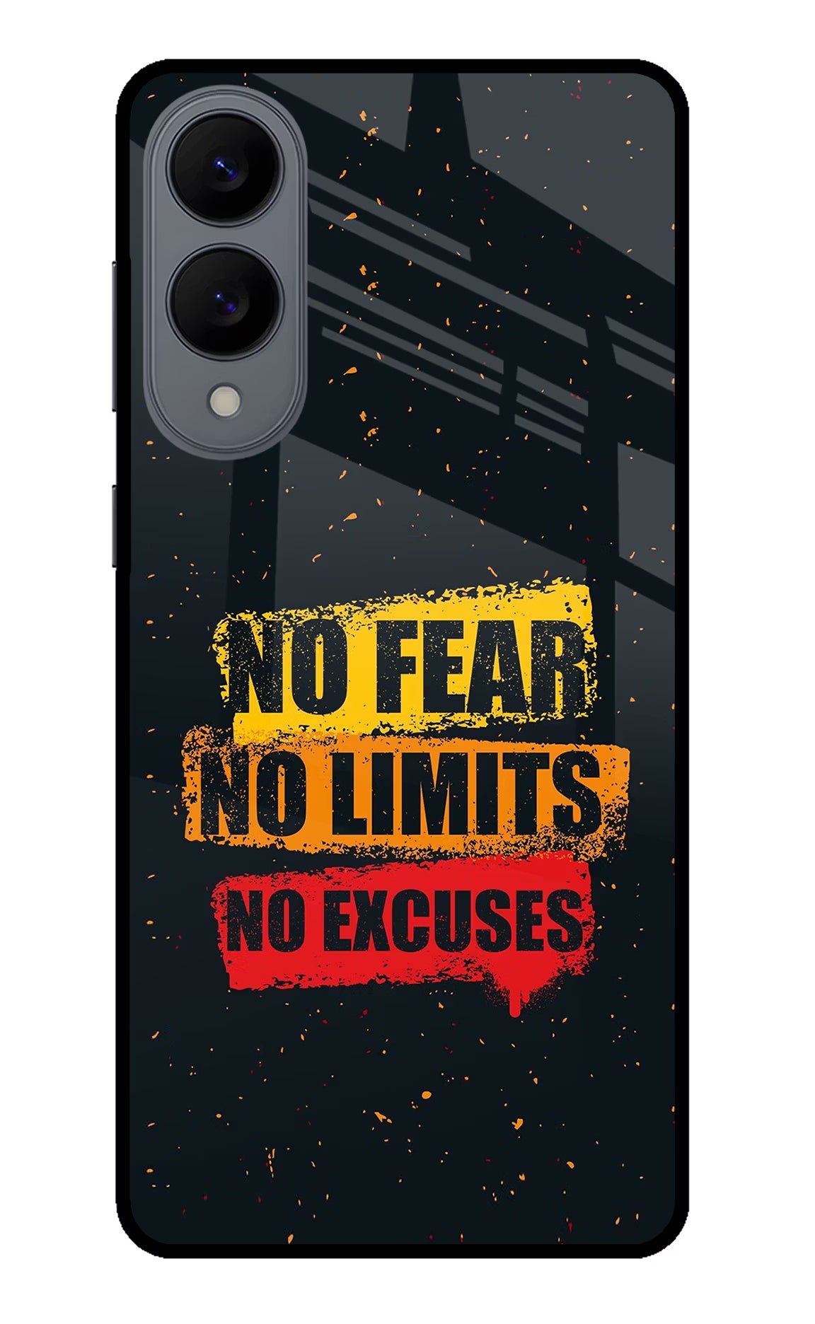 No Fear No Limits No Excuse Samsung S25 Edge Glass Case Back Cover by Casekaro