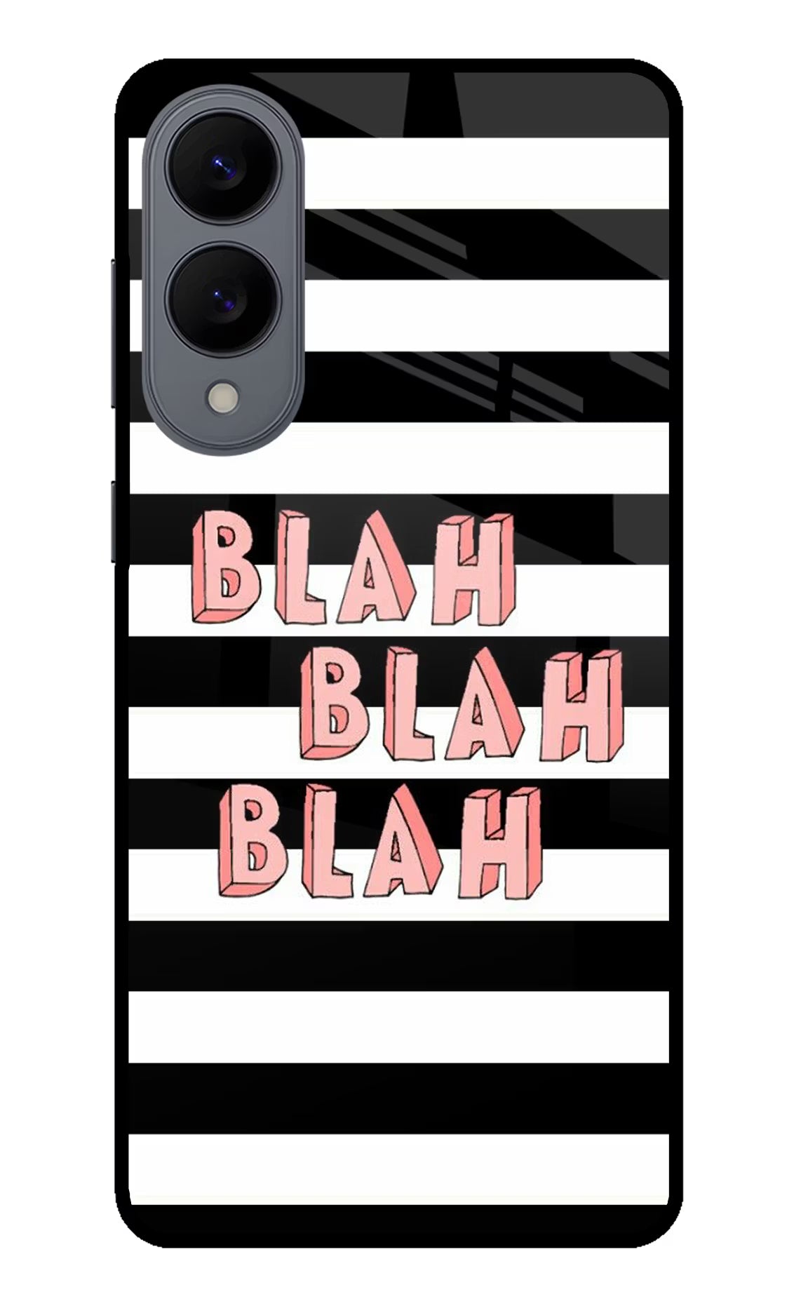 Blah Blah Blah Samsung S25 Edge Glass Case Back Cover by Casekaro