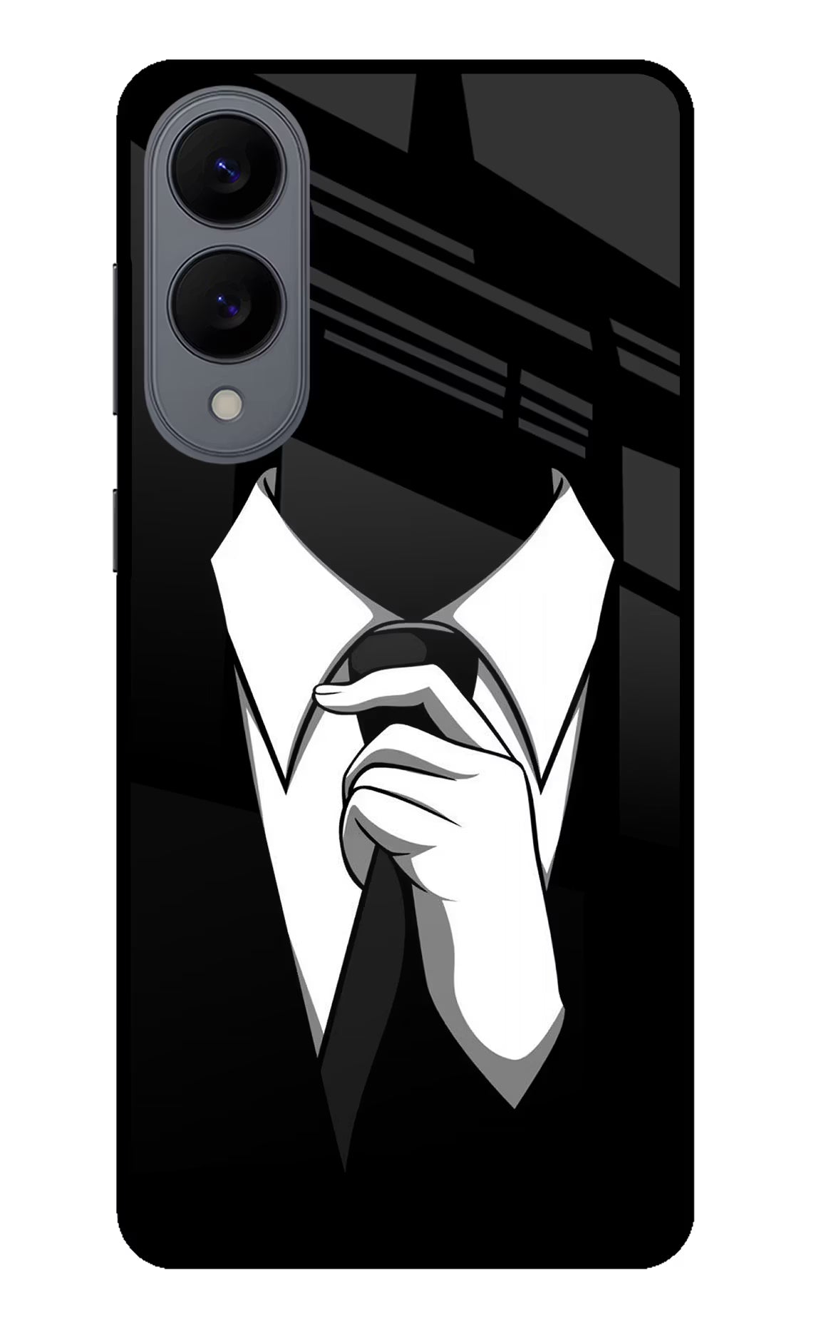 Black Tie Samsung S25 Edge Glass Case Back Cover by Casekaro