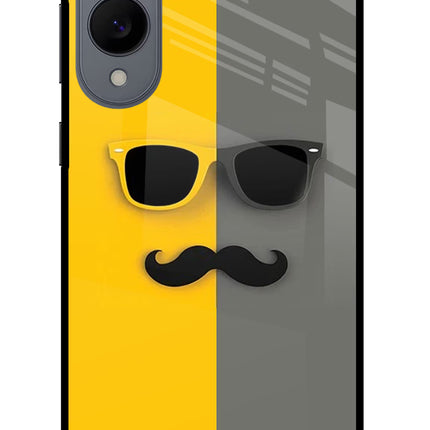 Sunglasses with Mustache Samsung S25 Edge Glass Case Back Cover by Casekaro