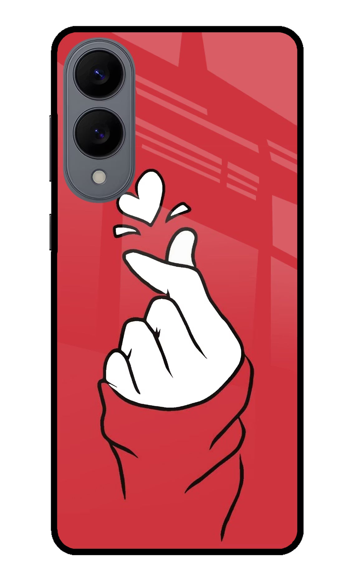 Korean Love Sign Samsung S25 Edge Glass Case Back Cover by Casekaro