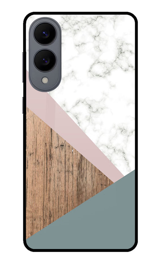 Marble wood Abstract Samsung S25 Edge Glass Case
