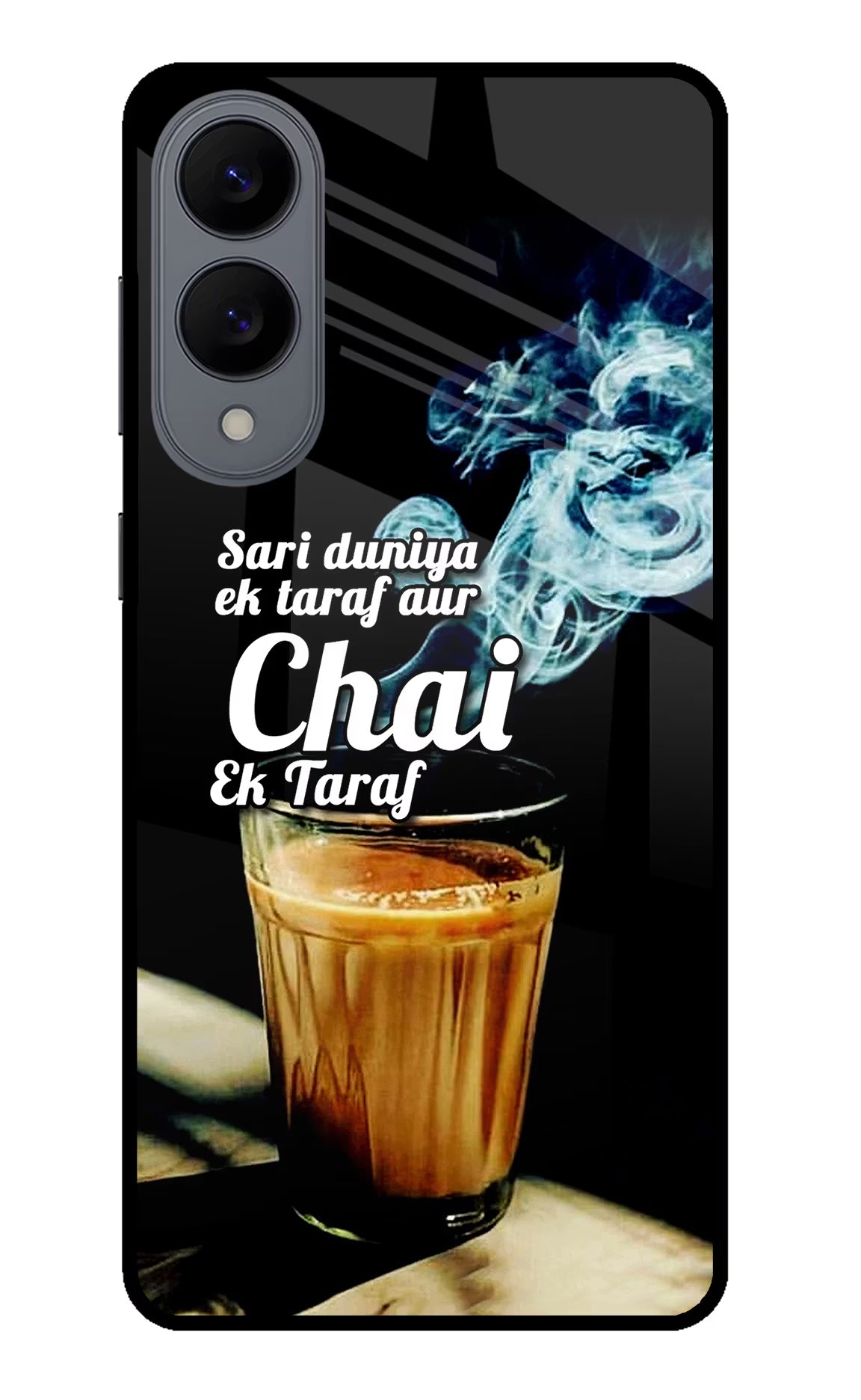 Chai Ek Taraf Quote Samsung S25 Edge Glass Case Back Cover by Casekaro