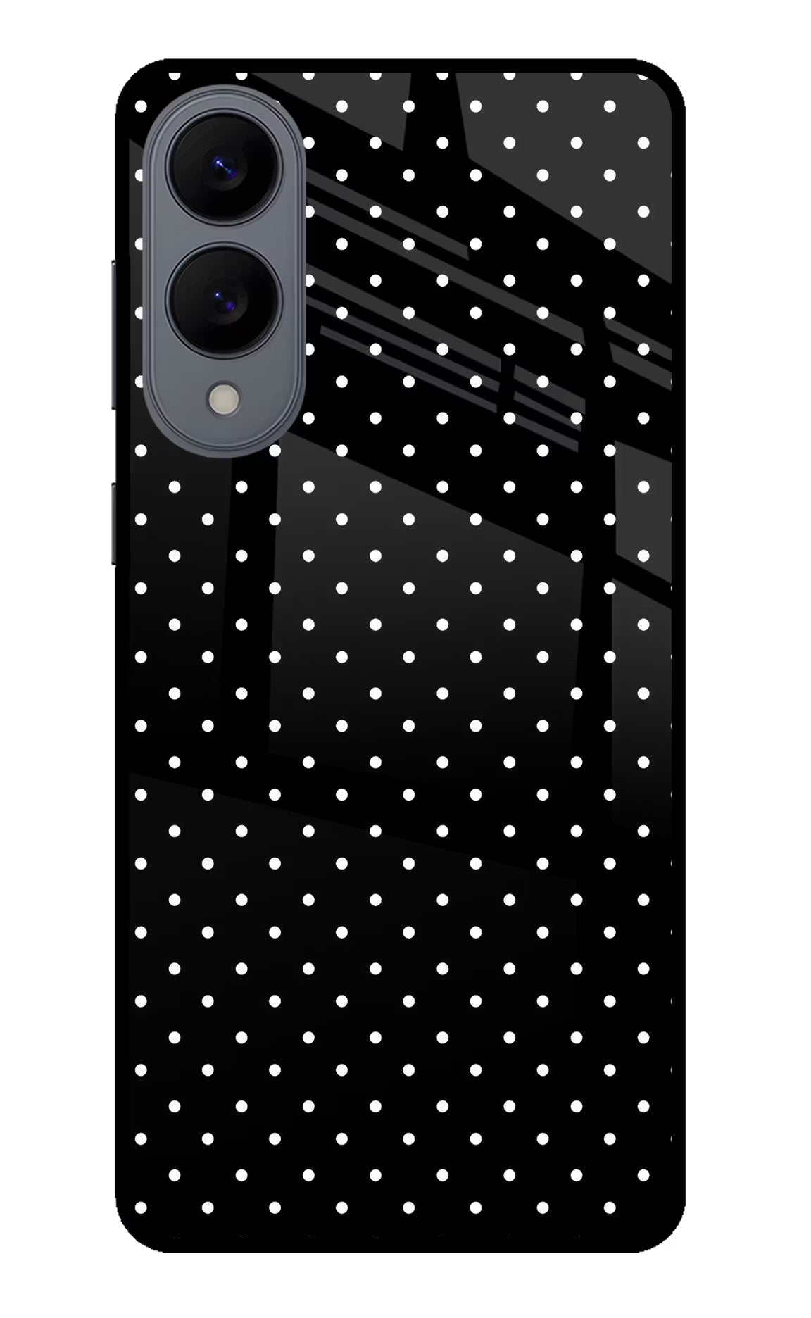 White Dots Samsung S25 Edge Glass Case Back Cover by Casekaro