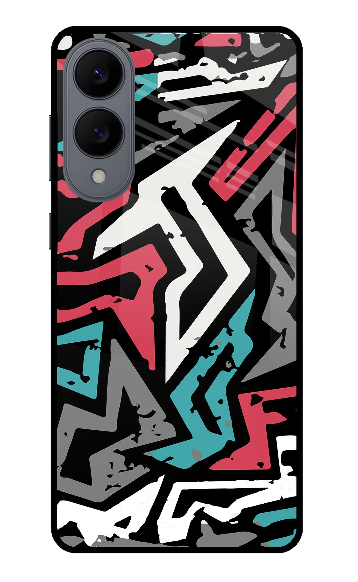 Geometric Graffiti Samsung S25 Edge Glass Case Back Cover by Casekaro