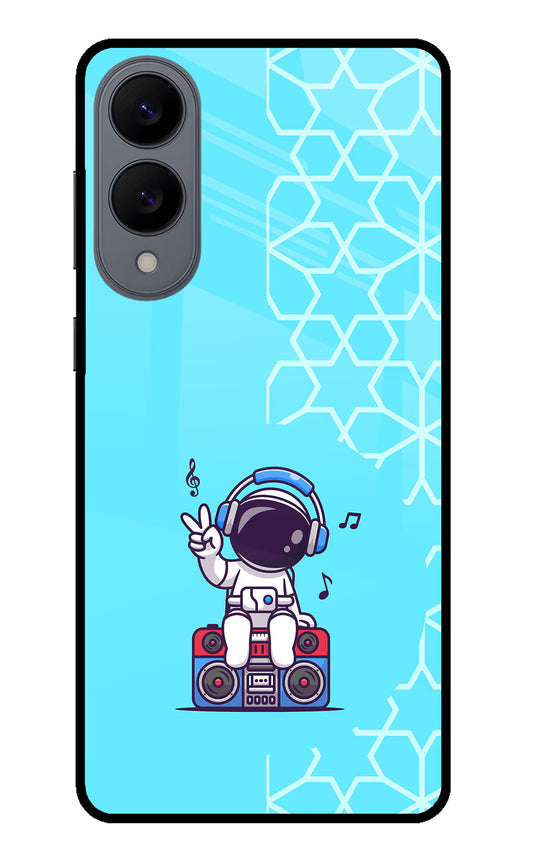 Cute Astronaut Chilling Samsung S25 Edge Glass Case