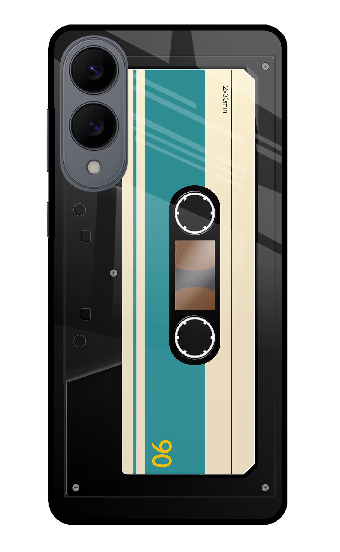 Cassette Samsung S25 Edge Glass Case Back Cover by Casekaro