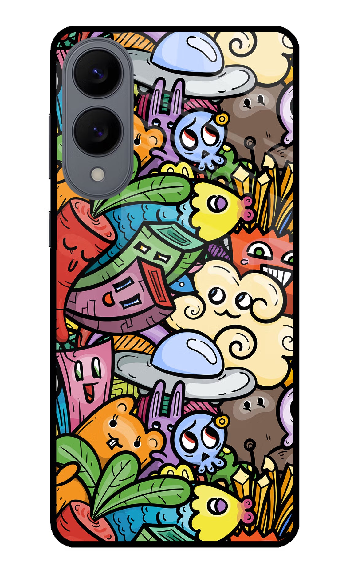 Veggie Doodle Samsung S25 Edge Glass Case Back Cover by Casekaro