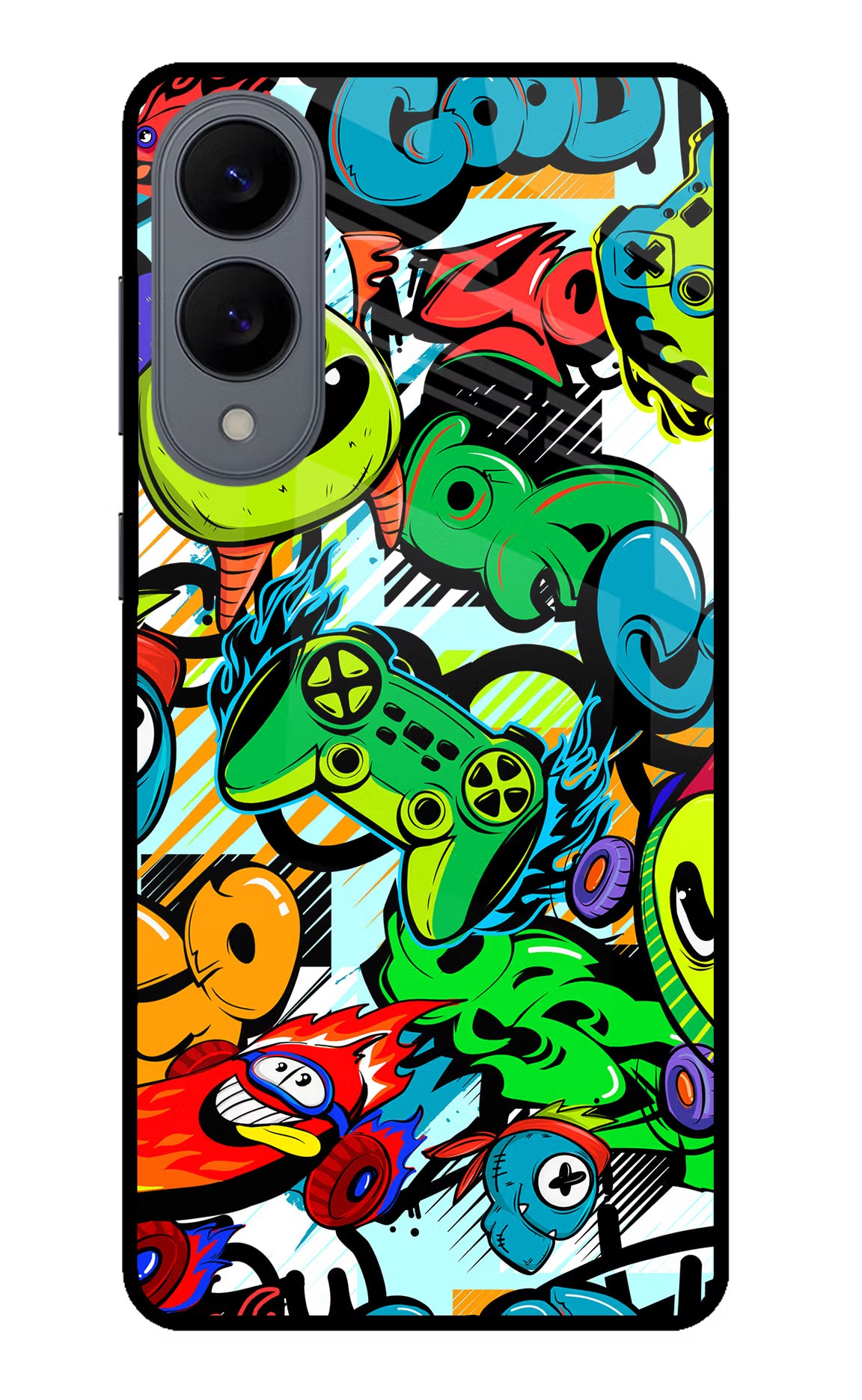 Game Doodle Samsung S25 Edge Glass Case Back Cover by Casekaro