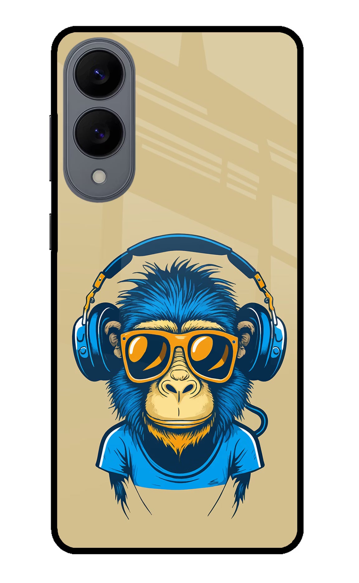 Monkey Headphone Samsung S25 Edge Glass Case Back Cover by Casekaro