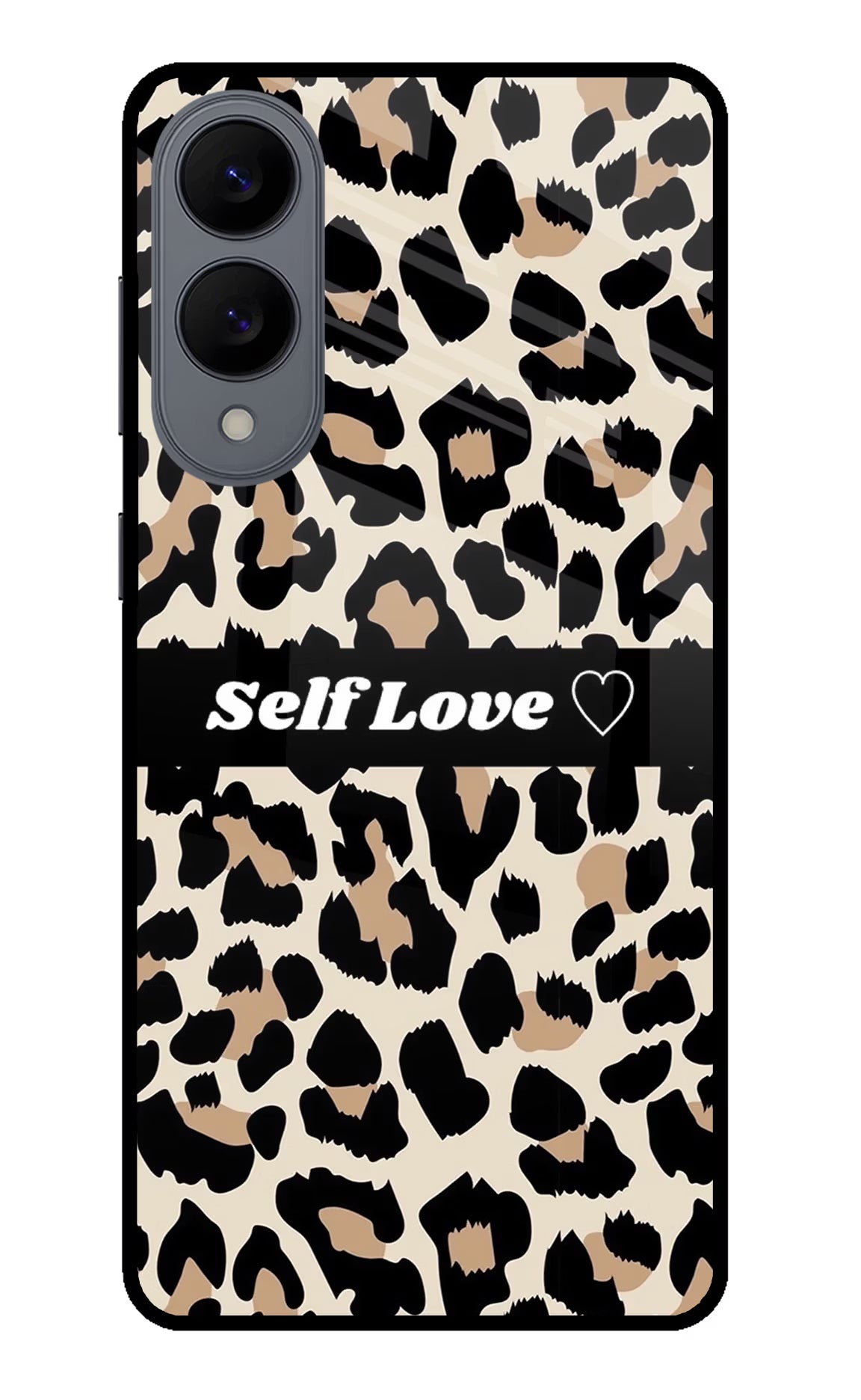 Leopard Print Self Love Samsung S25 Edge Glass Case Back Cover by Casekaro