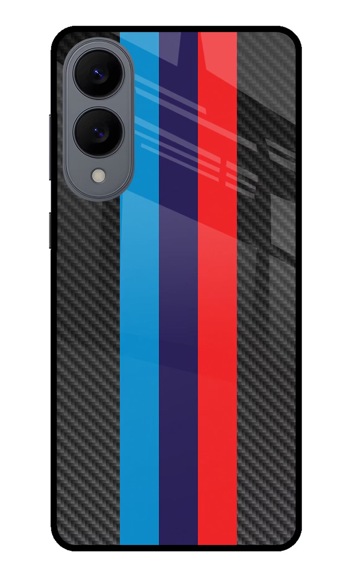 BMW Stripes Pattern Samsung S25 Edge Glass Case Back Cover by Casekaro