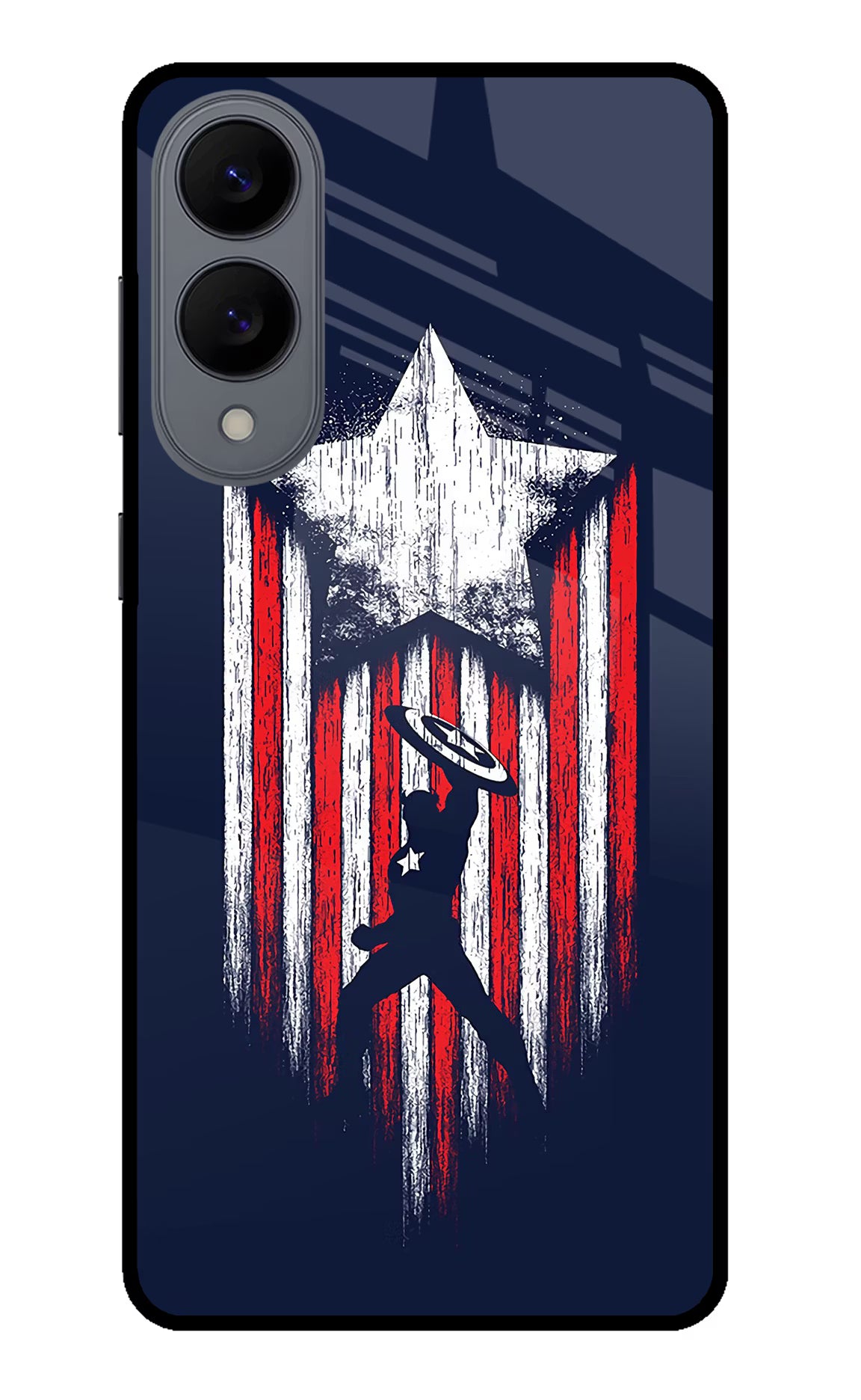 Captain America Marvel Art Samsung S25 Edge Glass Case Back Cover by Casekaro