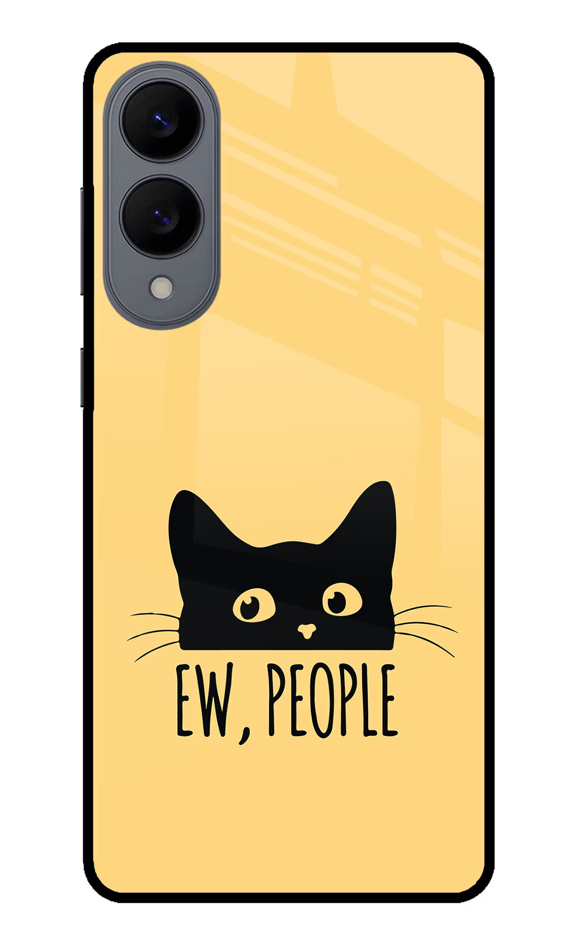 Ew People Catitude Samsung S25 Edge Glass Case Back Cover by Casekaro