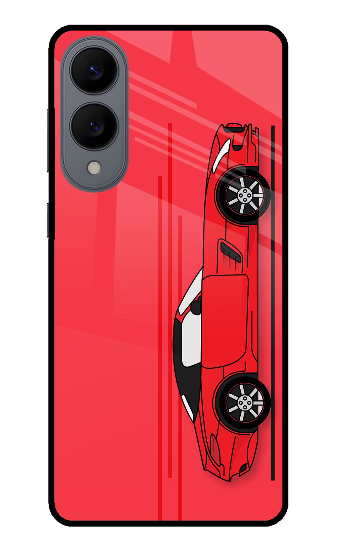 Red Velocity Samsung S25 Edge Glass Case Back Cover by Casekaro