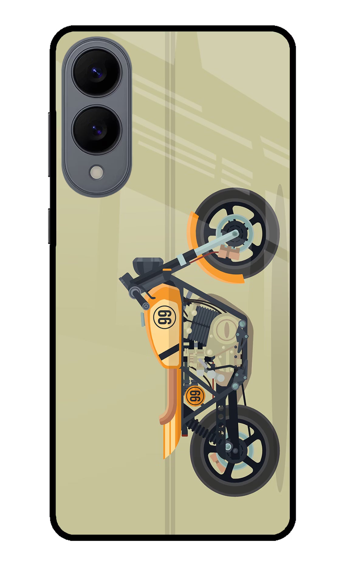 Vertical Speedster Samsung S25 Edge Glass Case Back Cover by Casekaro