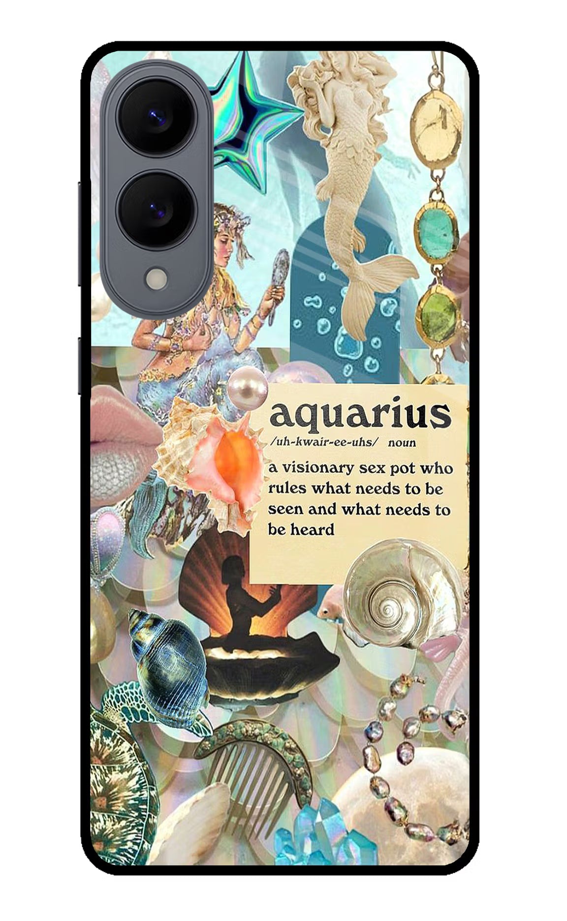 Aquarius Zodiac Samsung S25 Edge Glass Case Back Cover by Casekaro