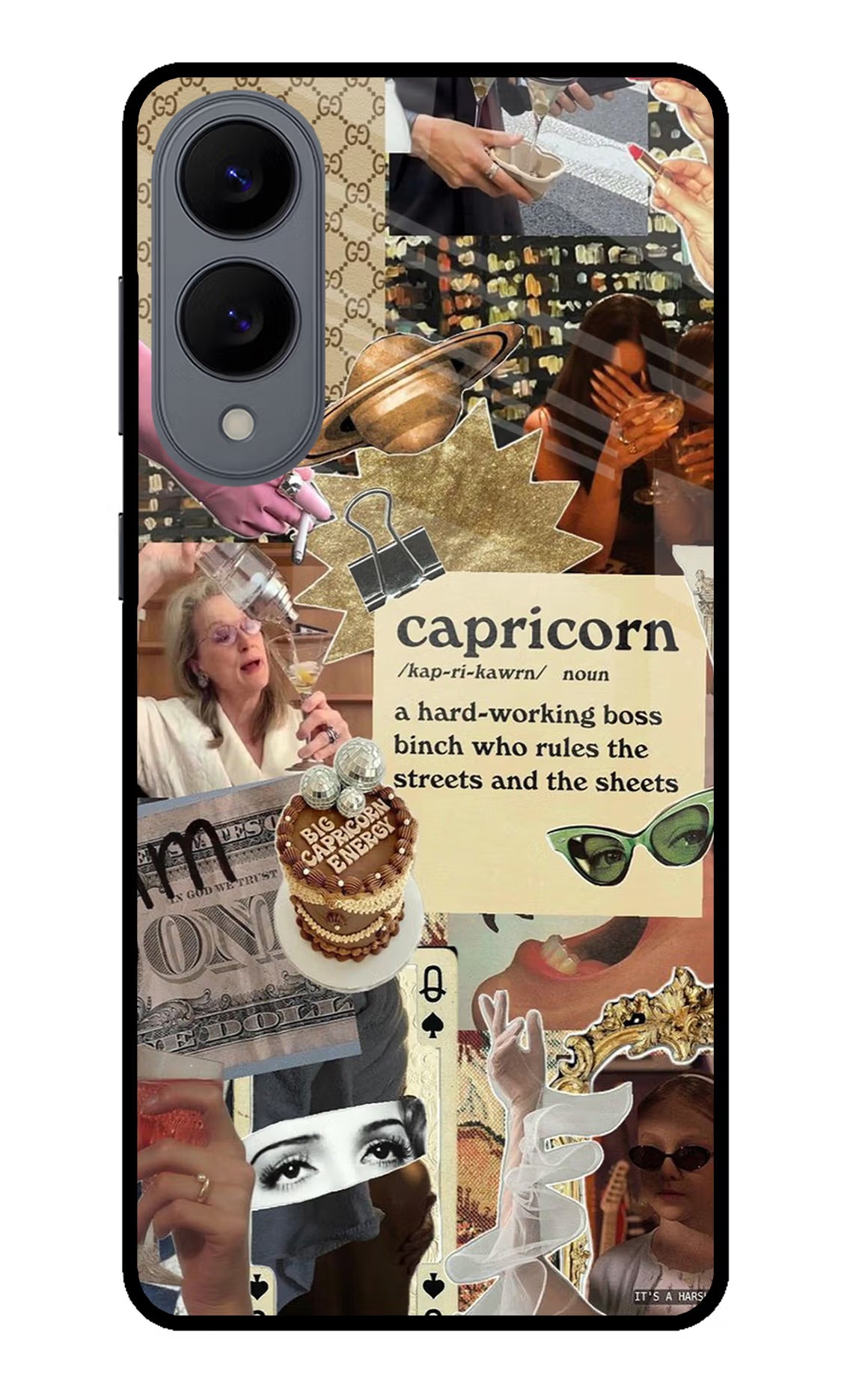 Capricorn Zodiac Samsung S25 Edge Glass Case Back Cover by Casekaro